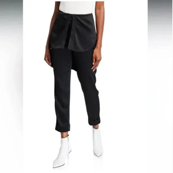 Hellessy Black Kooning satin trousers with shirttail overlay, size 4 - Picture 16 of 16